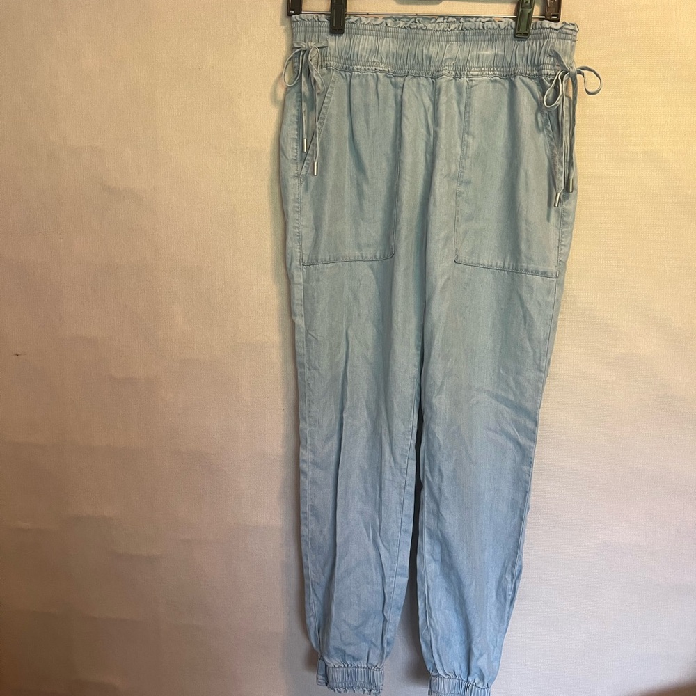 Witchery Soft Pale Blue Elastic Waist Trousers